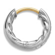 Sculpted Cable Huggie Hoop Earrings in Sterling Silver with Diamonds, 13mm