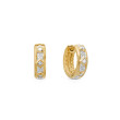 Modern Renaissance Huggie Hoop Earrings in 18K Yellow Gold with Full Pave Diamonds