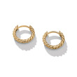 Sculpted Cable Micro Huggie Hoop Earrings in 18K Yellow Gold, 10.7mm