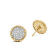 DY Elements® Button Stud Earrings in 18K Yellow Gold with Diamonds, 13.6mm