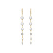 Pearl and Pavé Drop Earrings in 18K Yellow Gold with Pearls and Diamonds, 3.13in