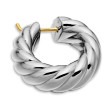 Sculpted Cable Hoop Earrings in Sterling Silver, 25mm
