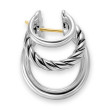 DY Mercer® Three Row Hoop Earrings in Sterling Silver, 21mm