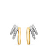 DY Mercer® Multi Hoop Earrings in Sterling Silver with 18K Yellow Gold and Diamonds, 21mm