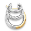 DY Mercer® Multi Hoop Earrings in Sterling Silver with 18K Yellow Gold and Diamonds, 21mm