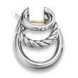 DY Mercer® Three Row Hoop Earrings in Sterling Silver with Diamonds, 21mm