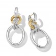 DY Mercer™ Circular Drop Earrings in Sterling Silver with 18K Yellow Gold and Diamonds, 50mm