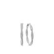 Infinity Hoop Earrings in Sterling Silver with Diamonds, 42mm