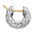 Sculpted Cable Hoop Earrings in Sterling Silver, 14.4mm