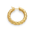 Sculpted Cable Hoop Earrings in 18K Yellow Gold, 25.4mm