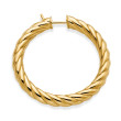 Sculpted Cable Hoop Earrings in 18K Yellow Gold, 38mm