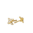 Crossover X Stud Earrings in 18K Yellow Gold with Diamonds, 6mm