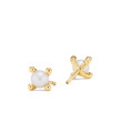 Petite Modern Renaissance Pearl Stud Earrings in 18K Yellow Gold, 5.5mm