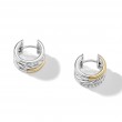 DY Mercer™ Huggie Hoop Earrings in  Sterling Silver with 18K Yellow Gold and Diamonds, 14mm