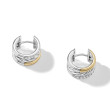 DY Mercer® Huggie Hoop Earrings in  Sterling Silver with 18K Yellow Gold and Diamonds, 14mm