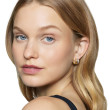 DY Mercer® Huggie Hoop Earrings in  Sterling Silver with 18K Yellow Gold and Diamonds, 14mm
