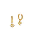 Petite Modern Renaissance Pyramid Drop Earrings in 18K Yellow Gold with Diamonds, 18.8mm