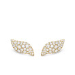 Petite Pavé Flute Stud Earrings in 18K Yellow Gold with Diamonds, 10.6mm