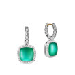 Albion® Drop Earrings in Sterling Silver with Lagoon Orchid and Diamonds, 10mm