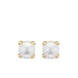 Pearl Classics Stud Earrings in 18K Yellow Gold and Diamonds, 6.6mm