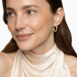 Crossover Hoop Earrings in Sterling Silver with 14K Yellow Gold, 22.4mm