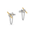 DY Mercer® Petite Toggle Chain Stud Earrings in Sterling Silver with 18K Yellow Gold, 38.2mm
