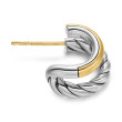 DY Mercer® Double Hoop Huggie Earrings in Sterling Silver with 18K Yellow Gold, 13.5mm