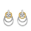DY Mercer® Triple Ring Drop Earrings in Sterling Silver with 18K Yellow Gold, 35.6mm