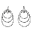 DY Mercer® Bold Triple Ring Drop Earrings in Sterling Silver, 48mm