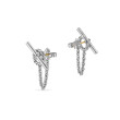 DY Mercer® Bold Toggle Chain Stud Earrings in Sterling Silver, 50.4mm