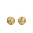 Sculpted Cable Stud Earrings in 18K Yellow Gold, 9mm
