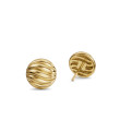 Sculpted Cable Stud Earrings in 18K Yellow Gold, 9mm