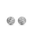 Sculpted Cable Stud Earrings in Sterling Silver, 9mm