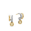 DY Mercer® Color Two Row Drop Earrings in Sterling Silver with 18K Yellow Gold and Champagne Citrine, 19.5mm