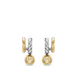 DY Mercer® Color Two Row Drop Earrings in Sterling Silver with 18K Yellow Gold and Champagne Citrine, 19.5mm