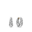 Sculpted Cable Tapered Hoop Earrings in Sterling Silver, 15.7mm