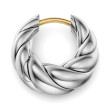 Sculpted Cable Tapered Hoop Earrings in Sterling Silver, 15.7mm