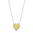 4 Carat Platinum Fancy Yellow Heart Shape Diamond Pendant