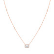 Petite 18k Rose Gold Emerald Cut Diamond Pendant