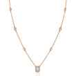 Petite Emerald Cut Round Accent Diamond Pendant