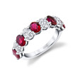 3.18 Carat White Gold Ruby and Oval Ring