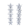 8.6 Carat Graduated Floret Dangle Earrings