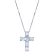 Emerald Cut Diamond Cross Pendant
