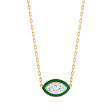 Marquise-cut Diamond in Green Enamel Pendant