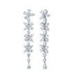 Long Floral Diamond Earrings