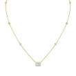 Diamond Station Pendant with Radiant Cut Center Stone