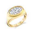 Bezel-set Oval Cut Diamond Ring