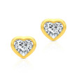 Heart Shape Diamond Bezel Studs