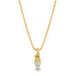 Bezel Shape Oval Knot Pendant with Ball Chain