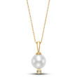 Diamond Bezel Pearl Pendant